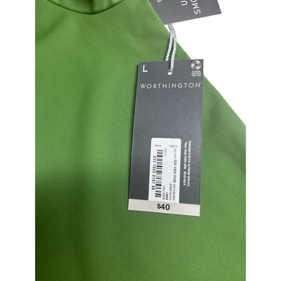 Worthington Blouse Women's Large Green Nylon‎ Spandex Short Sleeve Top NEW - Picture 6 of 8